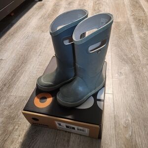 Bogs Kids Gray Pull-On Rain Boots with Handles